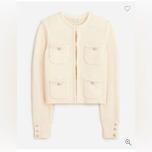J. Crew Odette sweater lady jacket with jewel buttons, Size M EUC